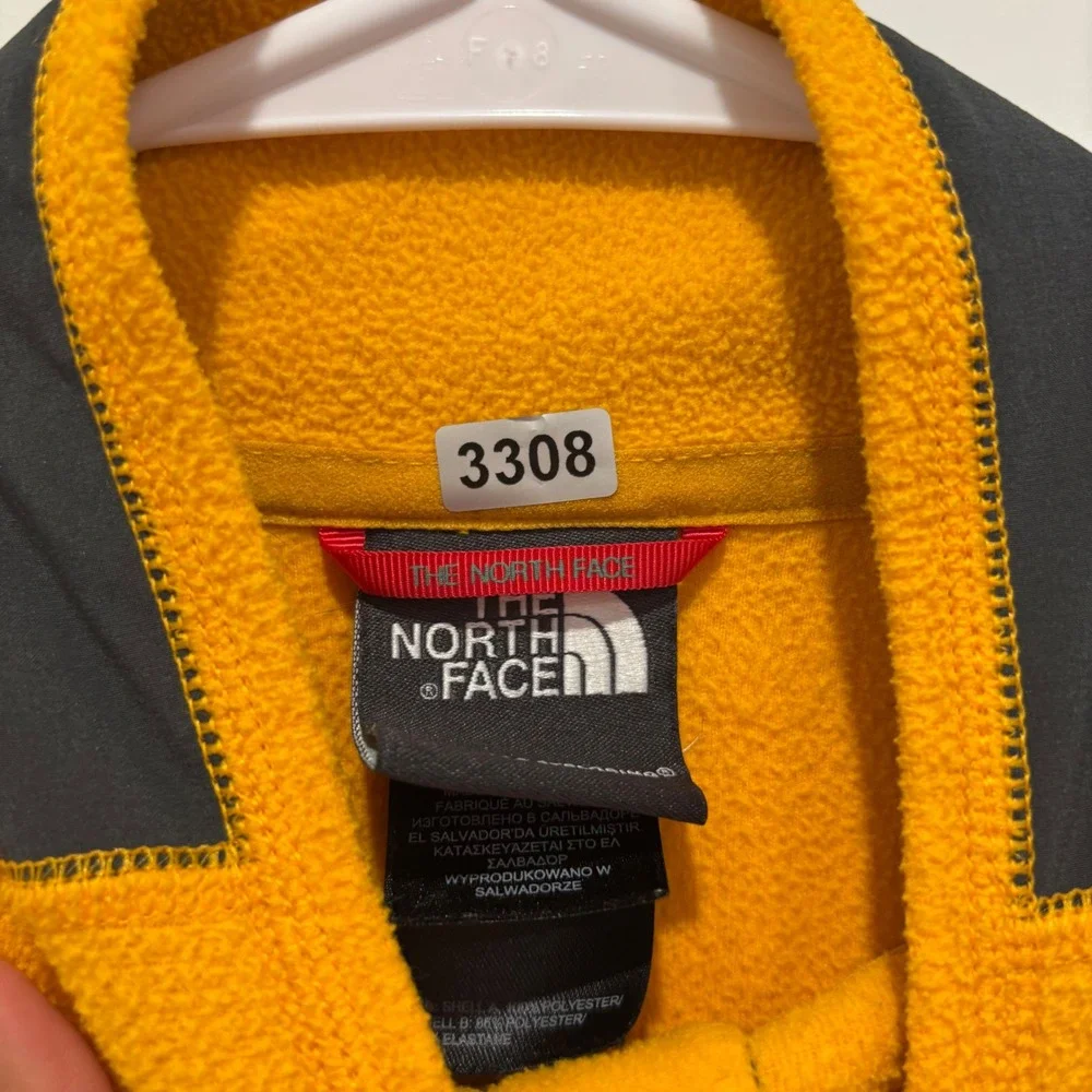 The North Face Mens Yellow 1/4 Zip Fleece Pullover Jacket Medium 8/12